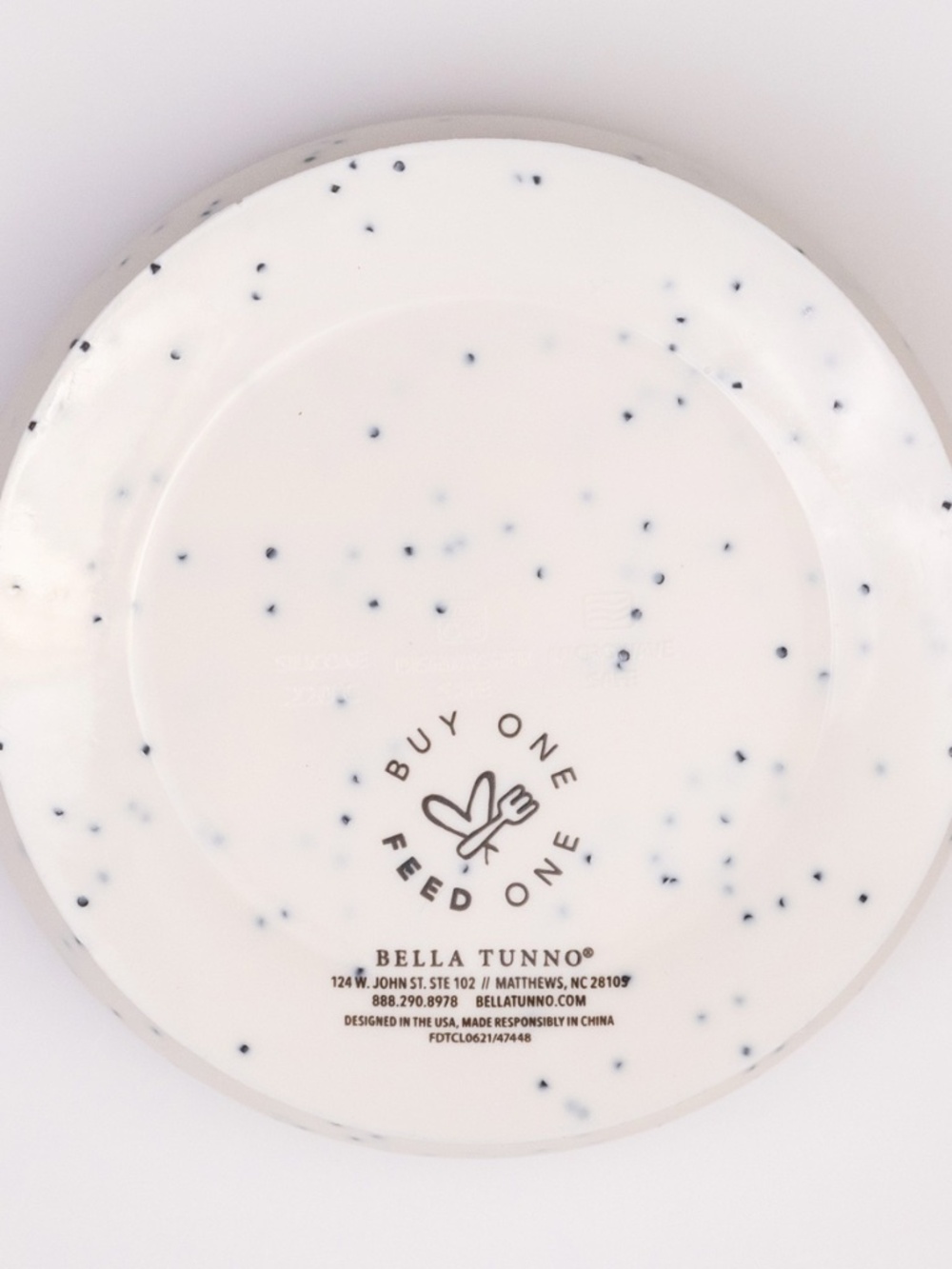 Bella Tunno Wonder Bowl White Black Speckle Pattern